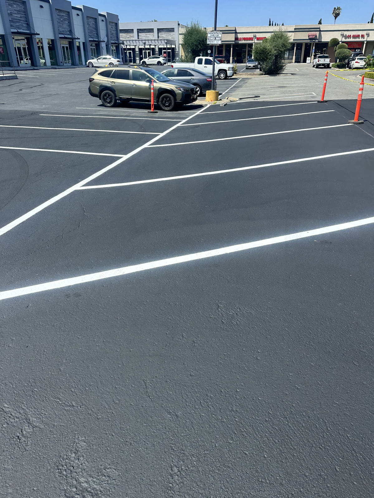 Fresh Lot Striping completed by North State Paving in San Jose