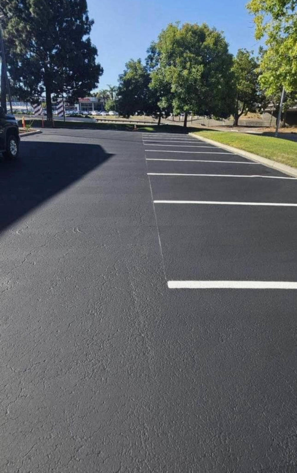 Commercial Parking Lot Sealcoat & Striping completed by North State Paving in San Jose