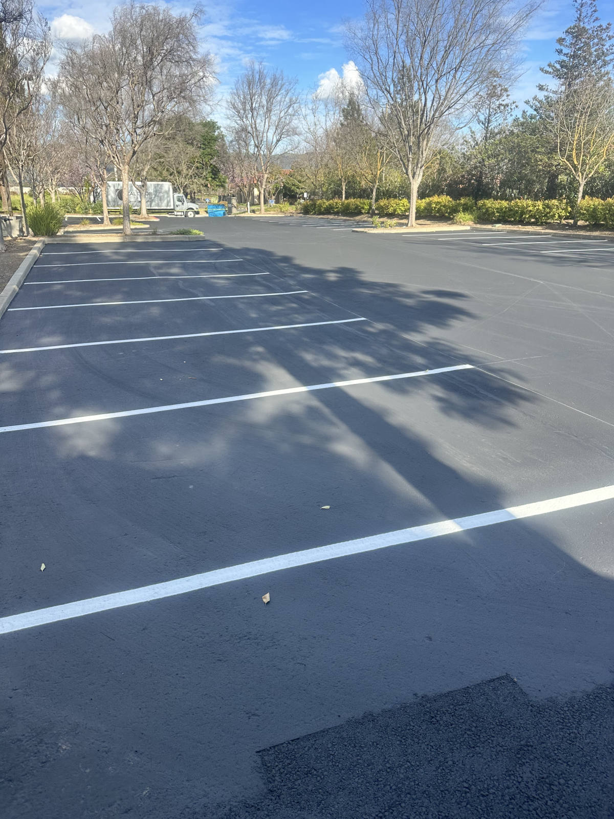 Sealcoated & Restriped Lot completed by North State Paving in San Jose